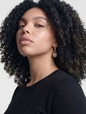 Michael Kors Gold-Tone MK Logo Padlock Drop Earrings